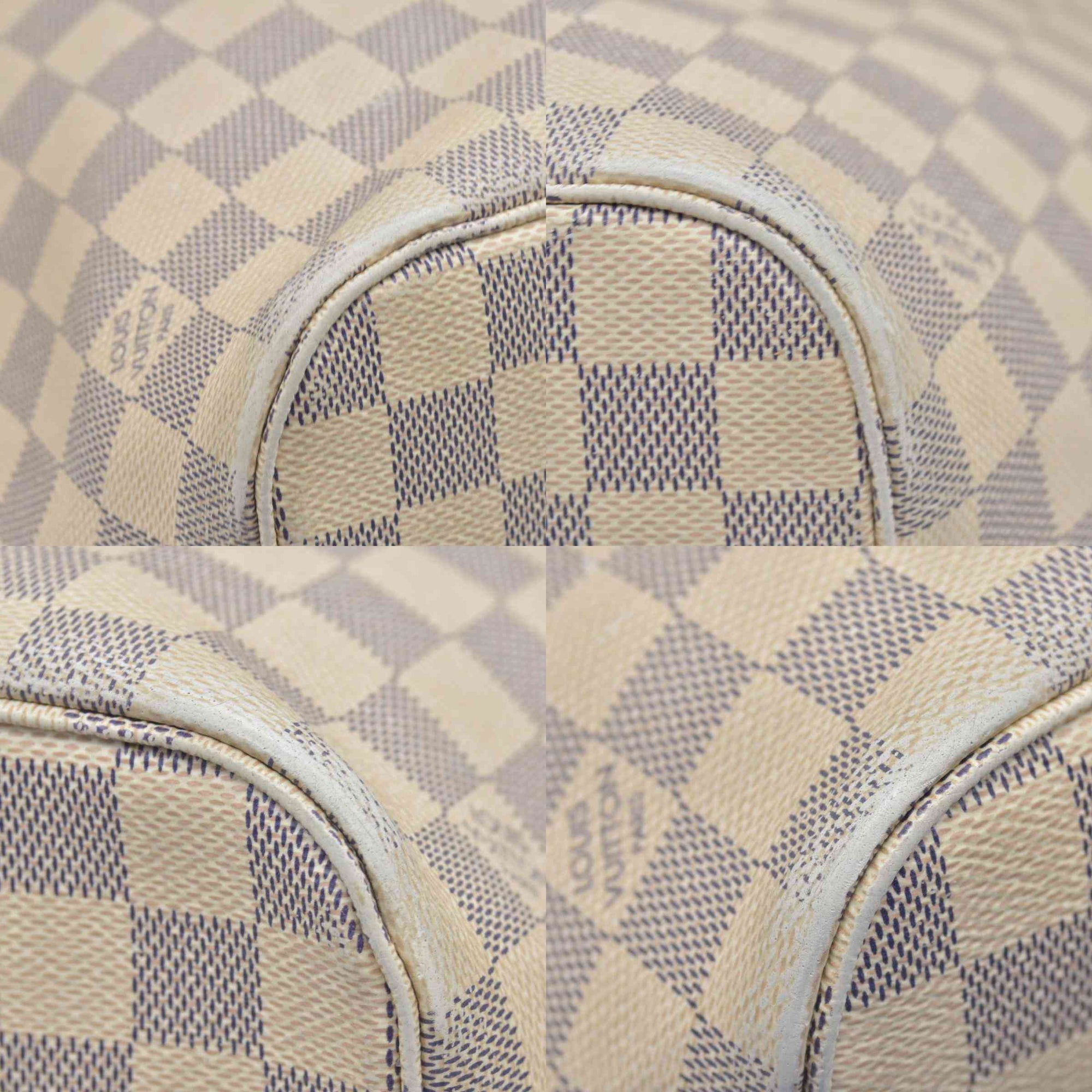 $2500 Louis Vuitton Damier Azur Braided Neverfull MM Tote