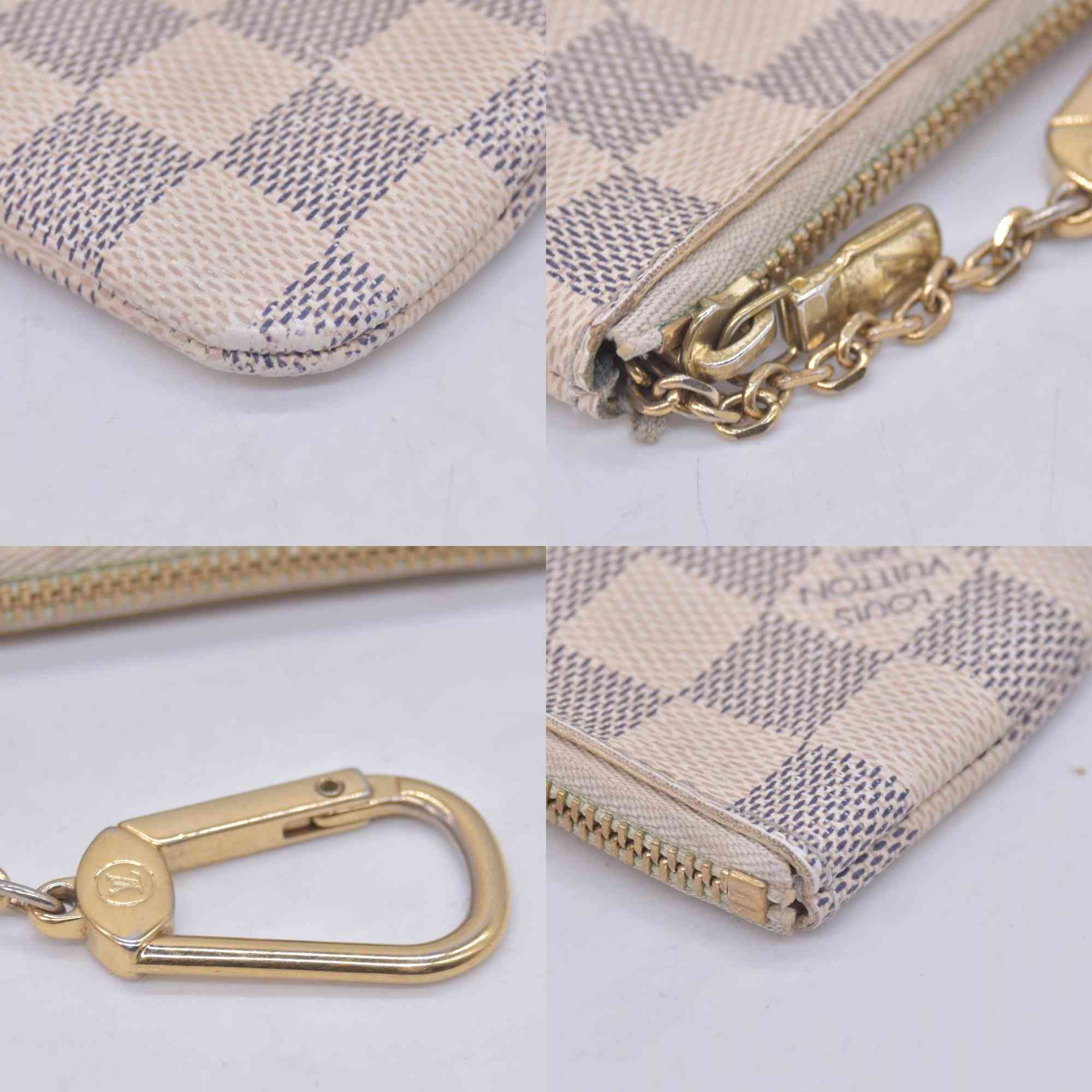 $455 2016 Louis Vuitton Damier Azur Key Pouch
