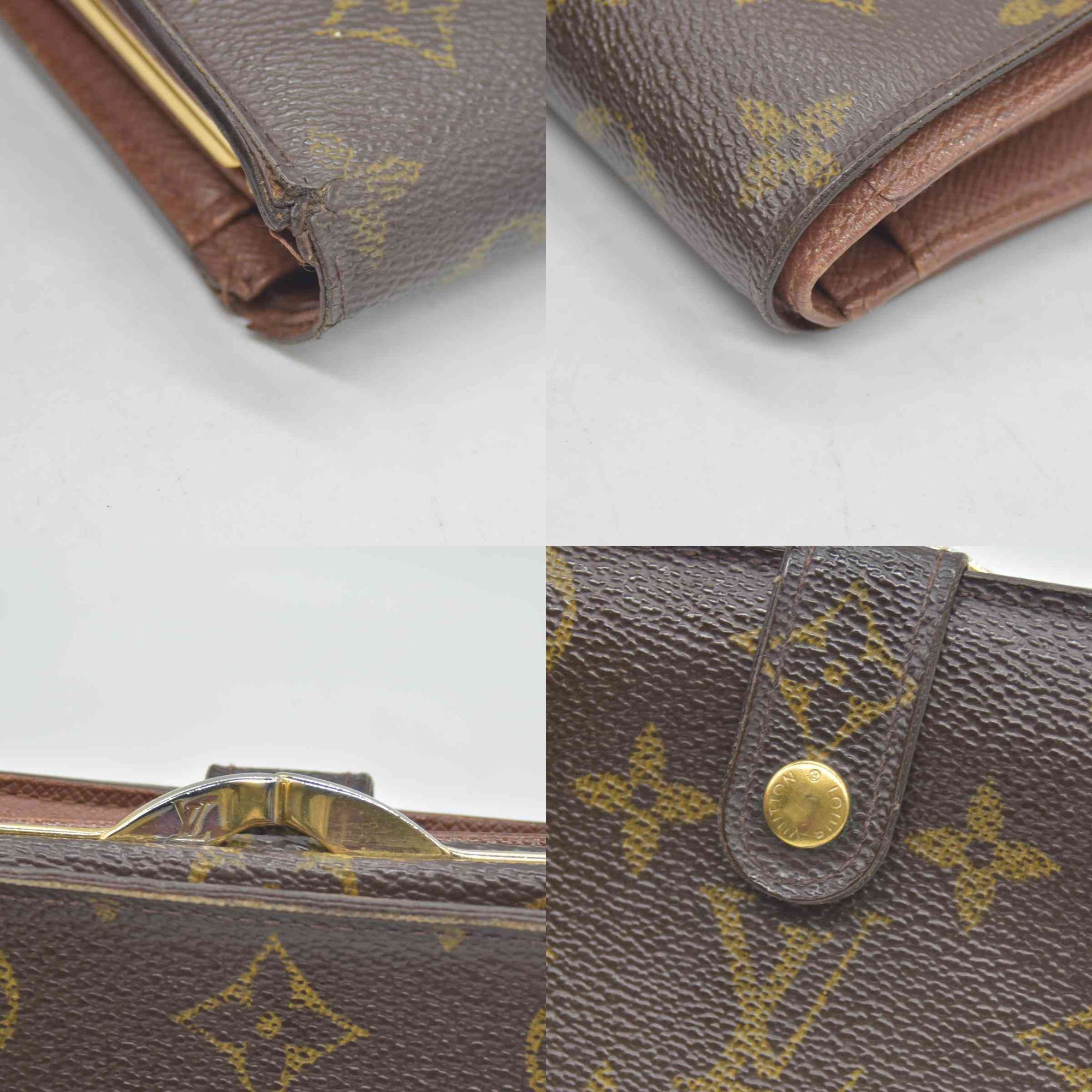$750 2003 Louis Vuitton Kisslock French Wallet MI0013 10020015