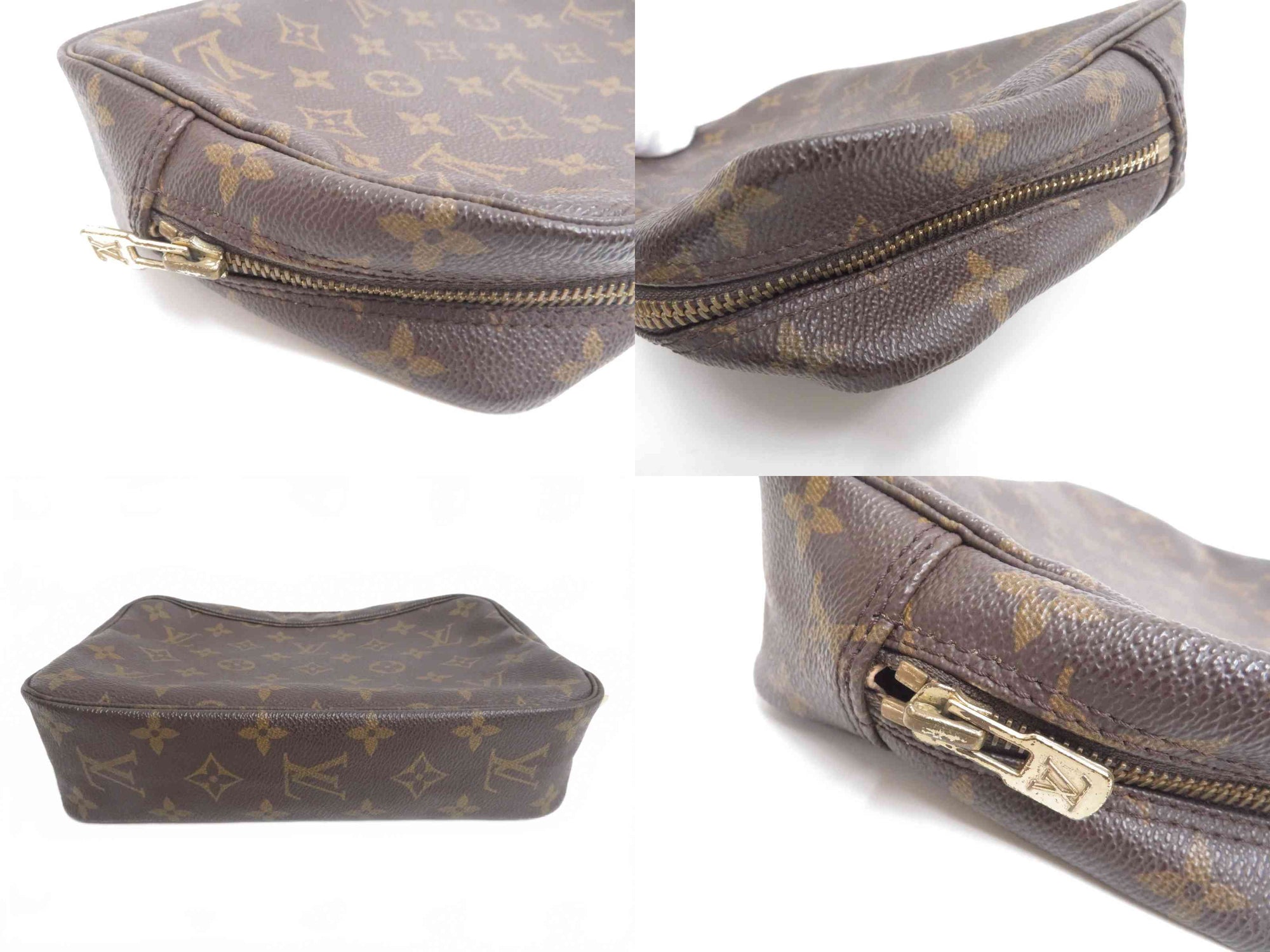 Authentic Louis Vuitton Monogram Trousse Toilette 23 Clutch Pouch Bag F#50650