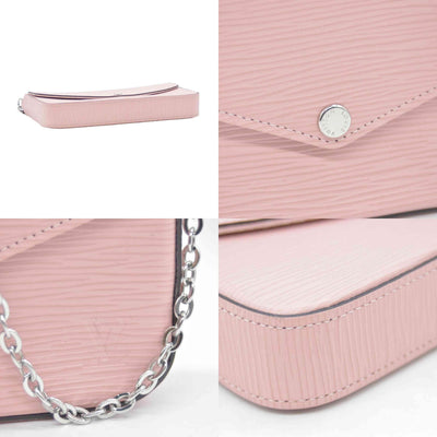 $1770 2017 Louis Vuitton Epi Leather Pochette Felicie Rose Ballerine CONSIGNMENT TJ3107