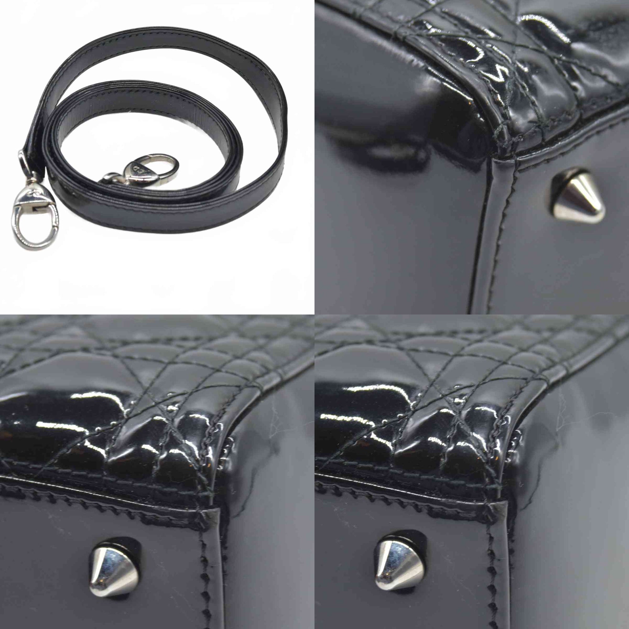 $6700 CHRISTIAN DIOR Cannage Medium Lady Dior Black