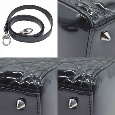 $6700 CHRISTIAN DIOR Cannage Medium Lady Dior Black
