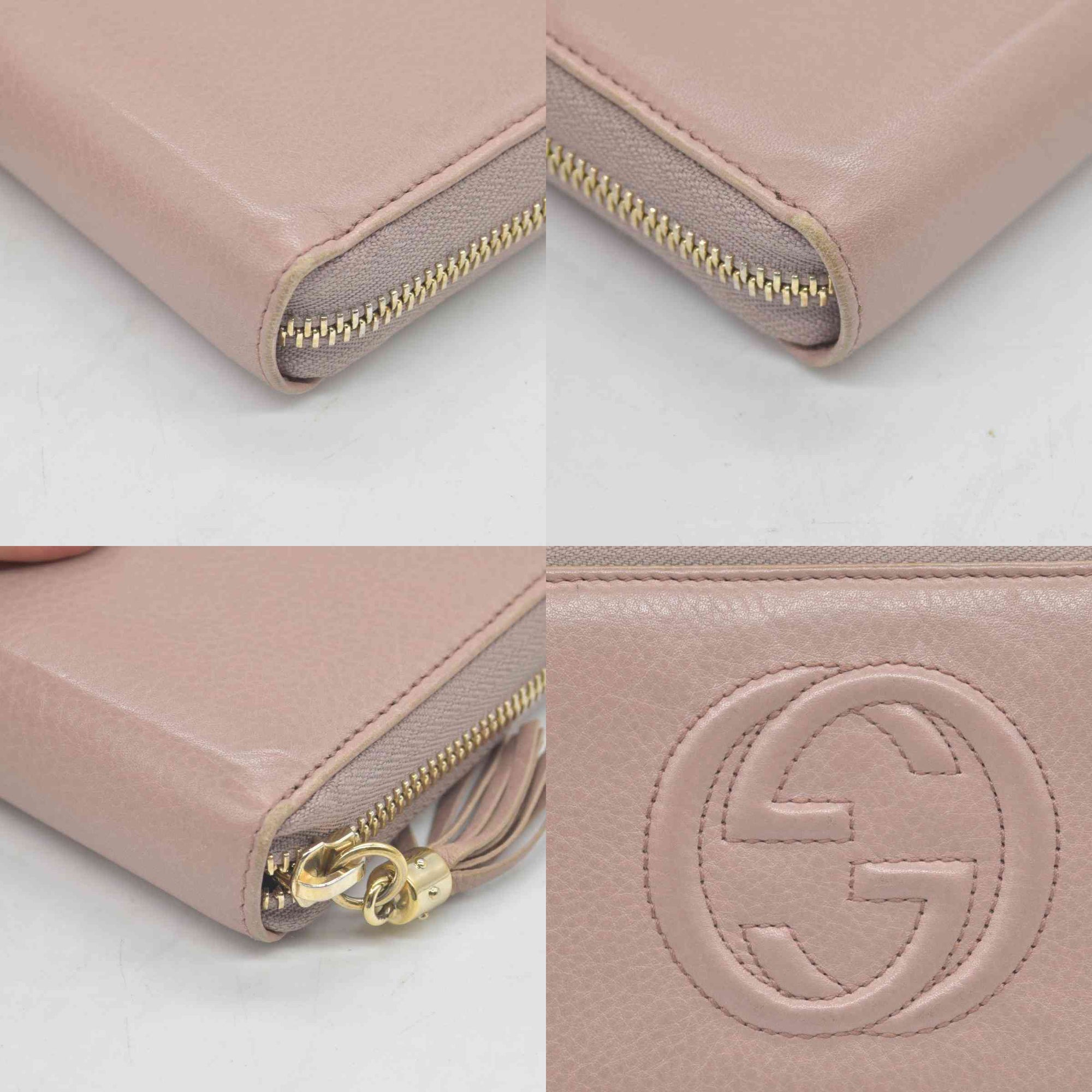 Gucci Pebbled Calfskin Soho Zip Around Wallet Camelia COSNIGNMENT