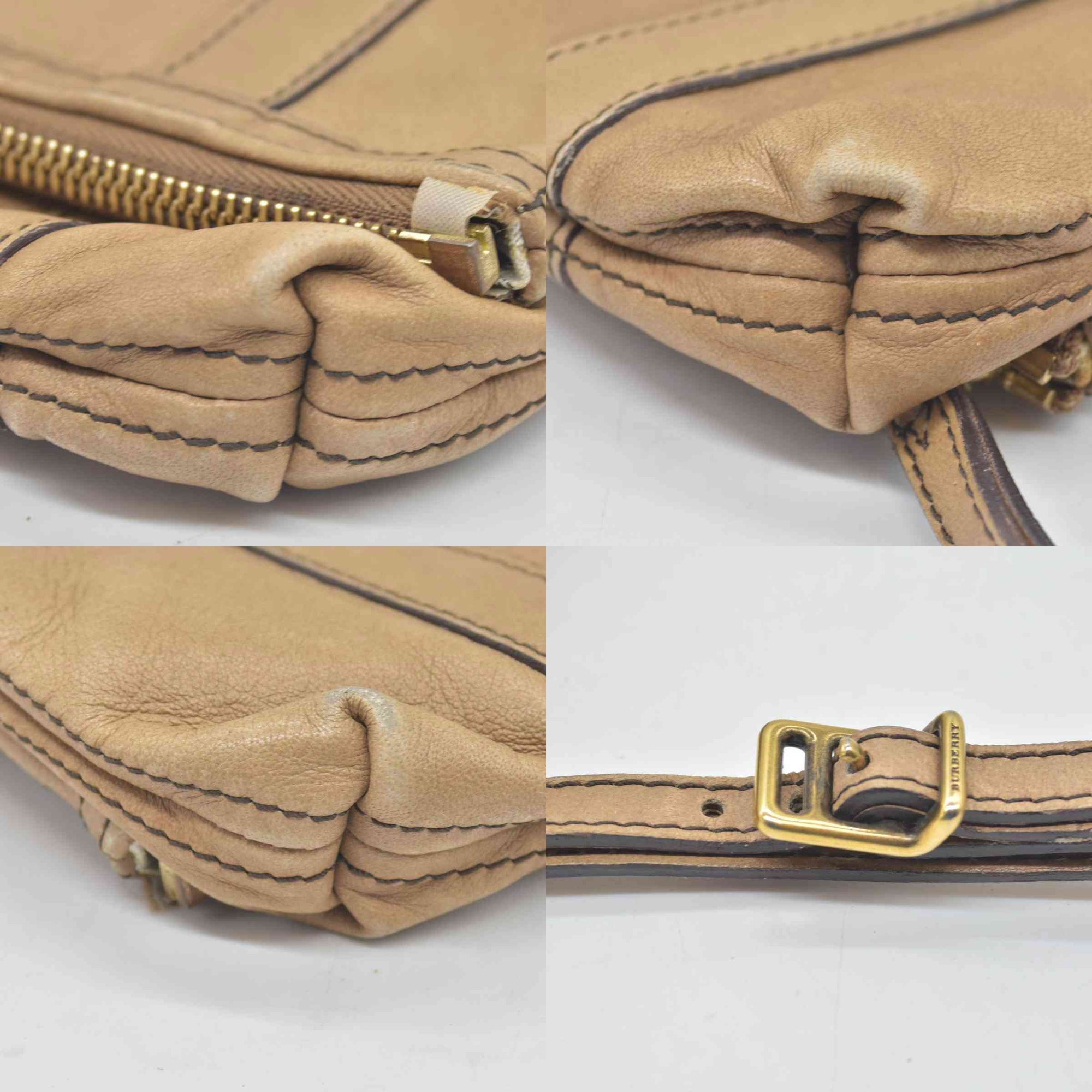 $990 Burberry  Leather Fold Over Wristlet Clutch CONSIGNMENT
