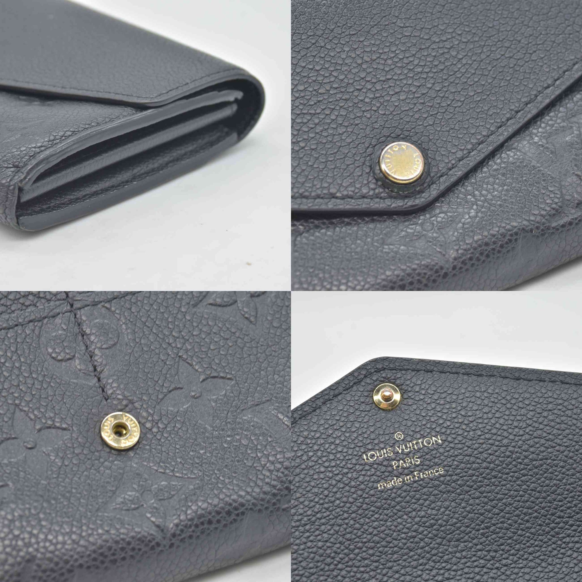 $1060 RFID Louis Vuitton Empreinte Sarah Wallet NM Black