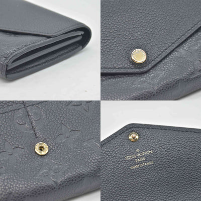 $1060 RFID Louis Vuitton Empreinte Sarah Wallet NM Black