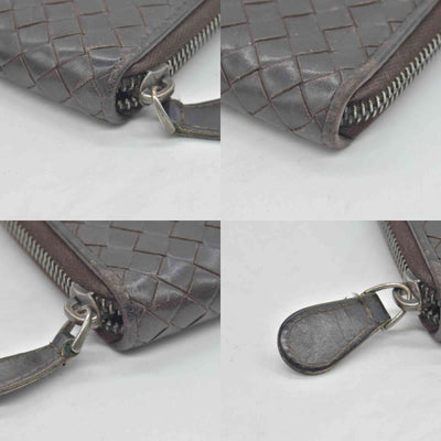 $1100 Bottega Veneta Nappa Intrecciato Zip Around Wallet CONSIGNMENT