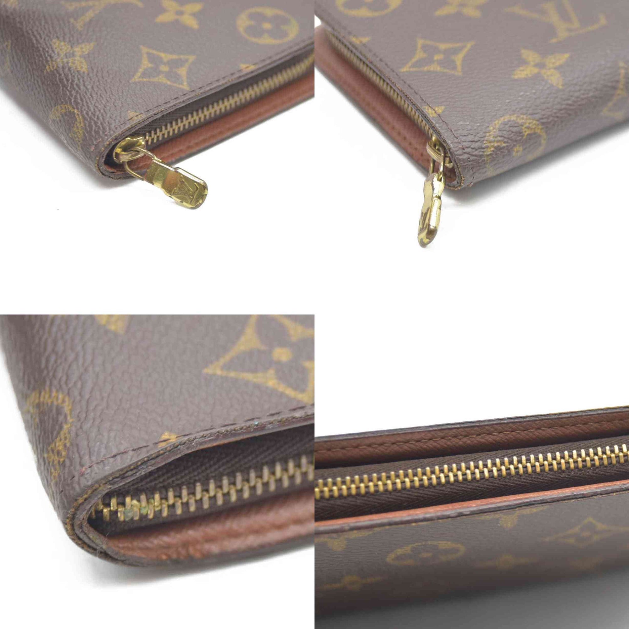 Louis Vuitton Monogram Porte Monnaie Zippy Long Wallet Brown CA0928