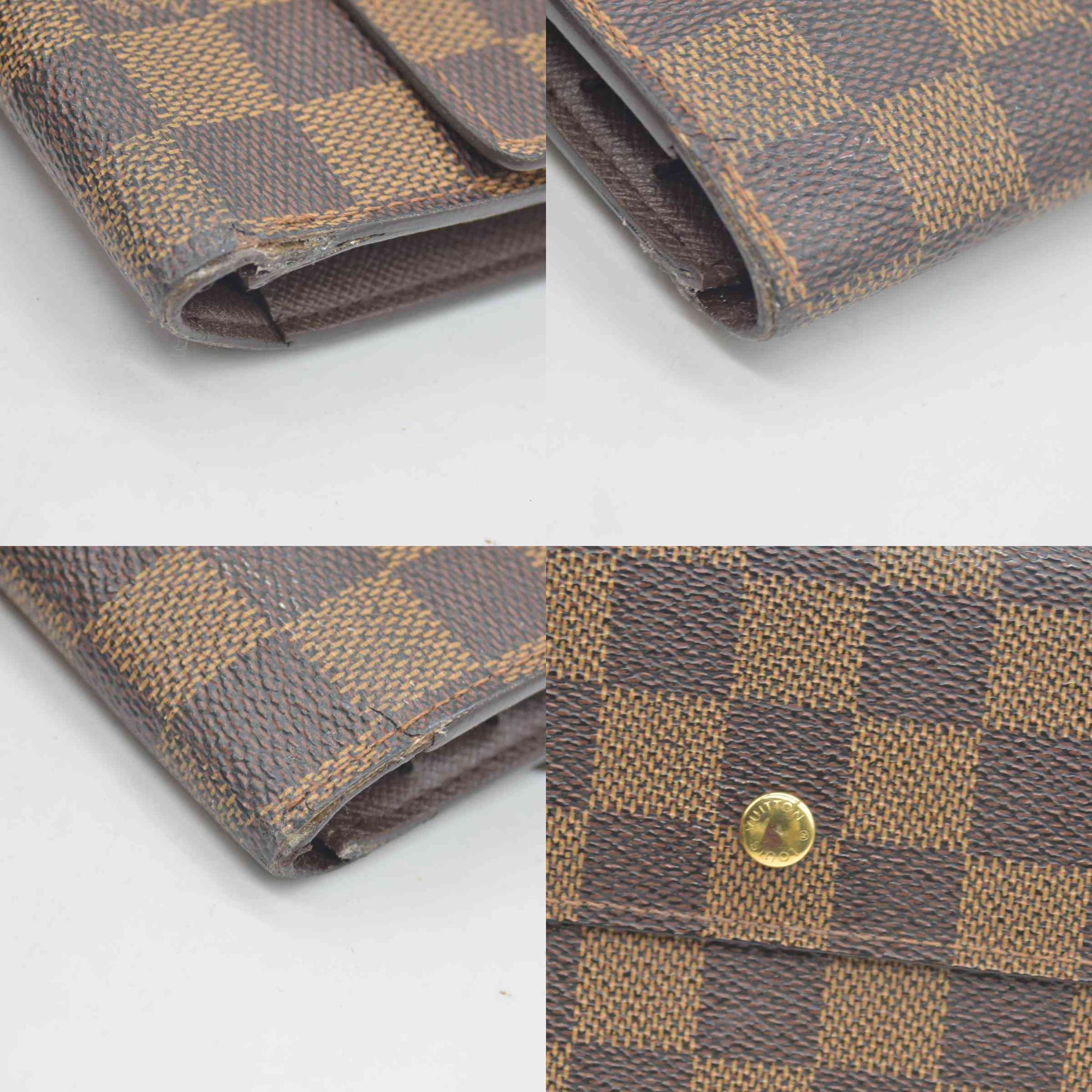 $775 2003 Louis Vuitton Damier Ebene Sarah Wallet CONSIGNMENT TH0063