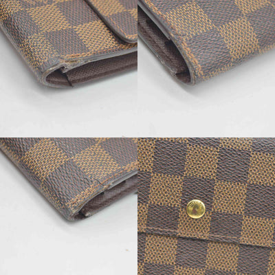 $775 2003 Louis Vuitton Damier Ebene Sarah Wallet CONSIGNMENT TH0063