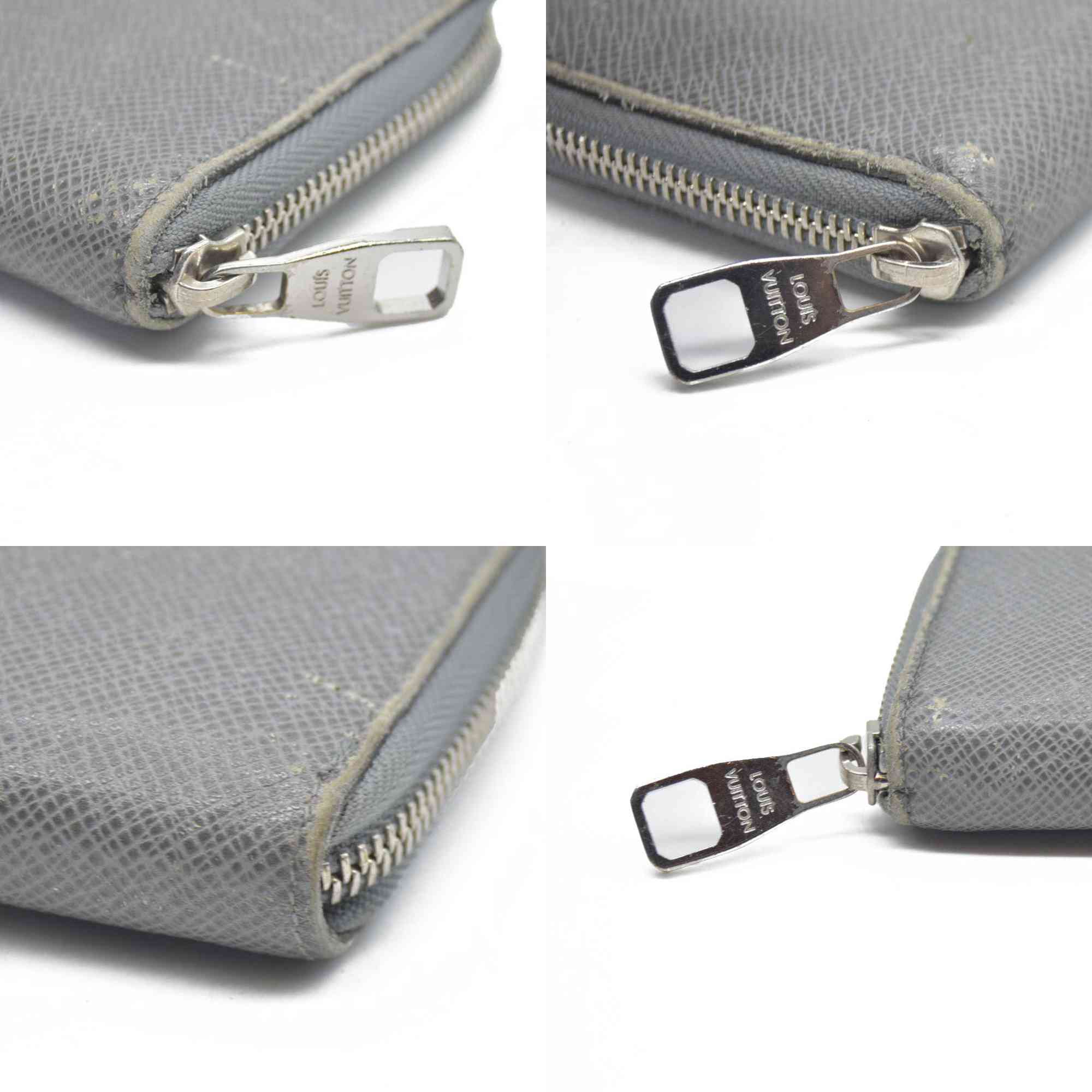 AUCTION $985 Louis Vuitton  Taiga Zippy Organizer Wallet Glacier