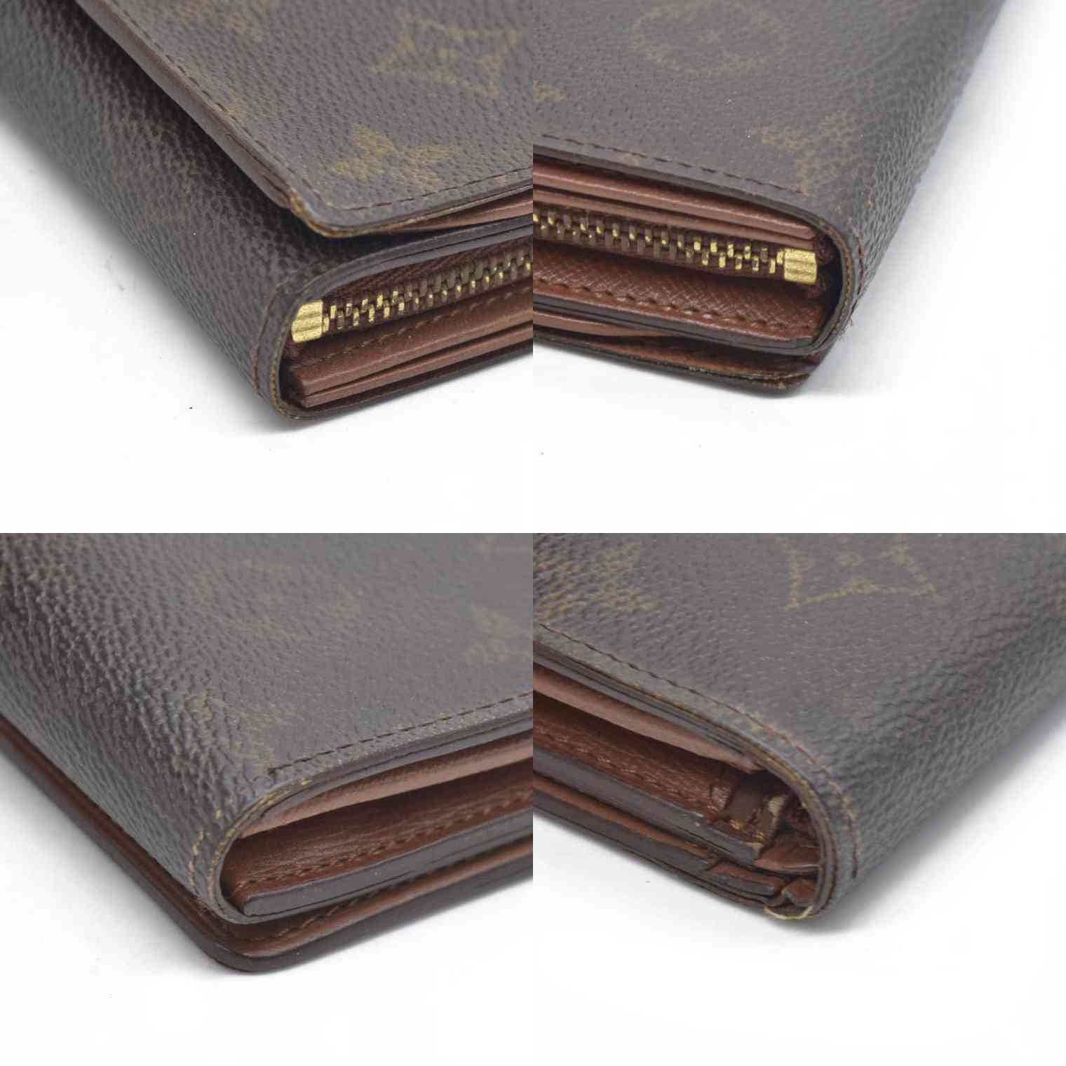 $560 Louis Vuitton Monogram Porte Monnaie Billets Tresor Bifold Wallet RA1906