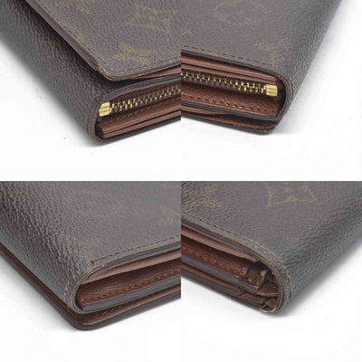 $560 Louis Vuitton Monogram Porte Monnaie Billets Tresor Bifold Wallet RA1906
