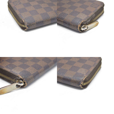 $915 Louis Vuitton Damier Ebene Zippy Wallet CA5009