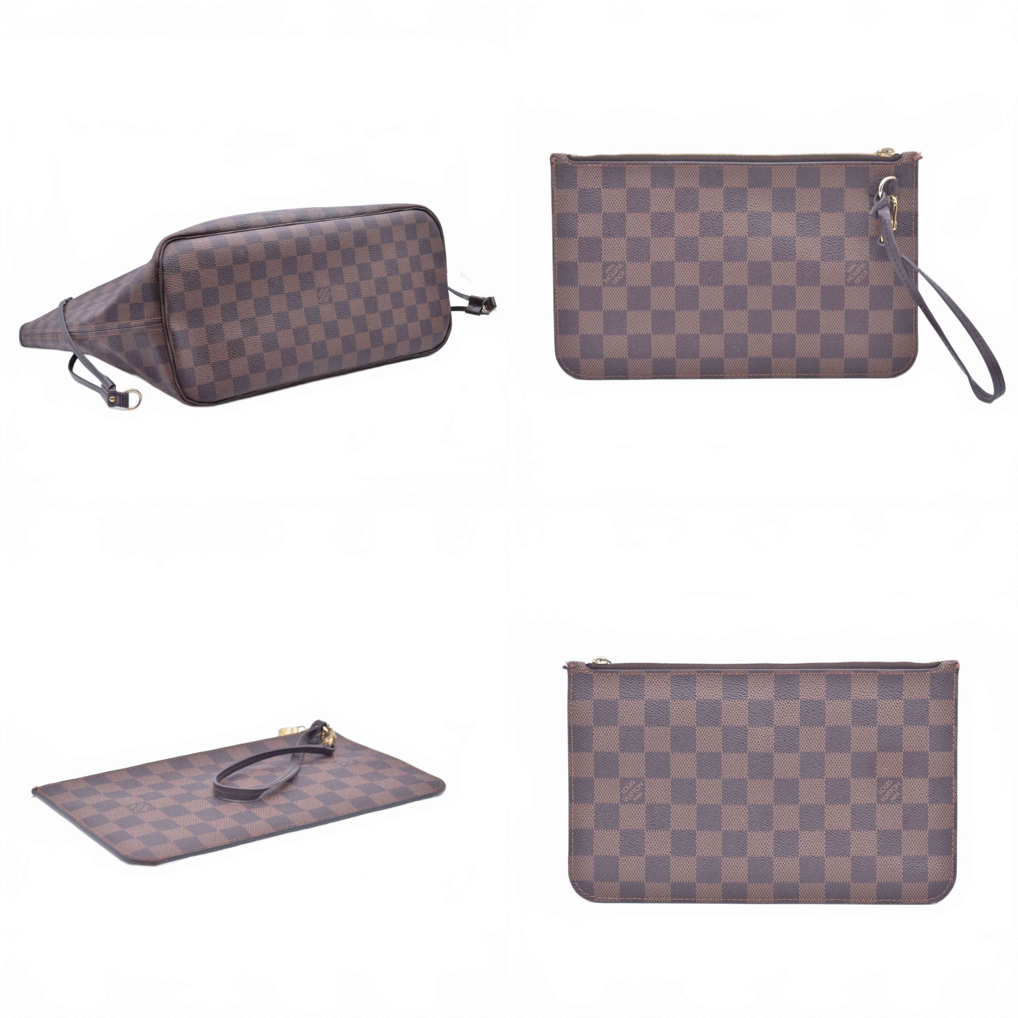 $2240 2015 Louis Vuitton Damier Ebene Neverfull MM with Pouch SF5105 10021107