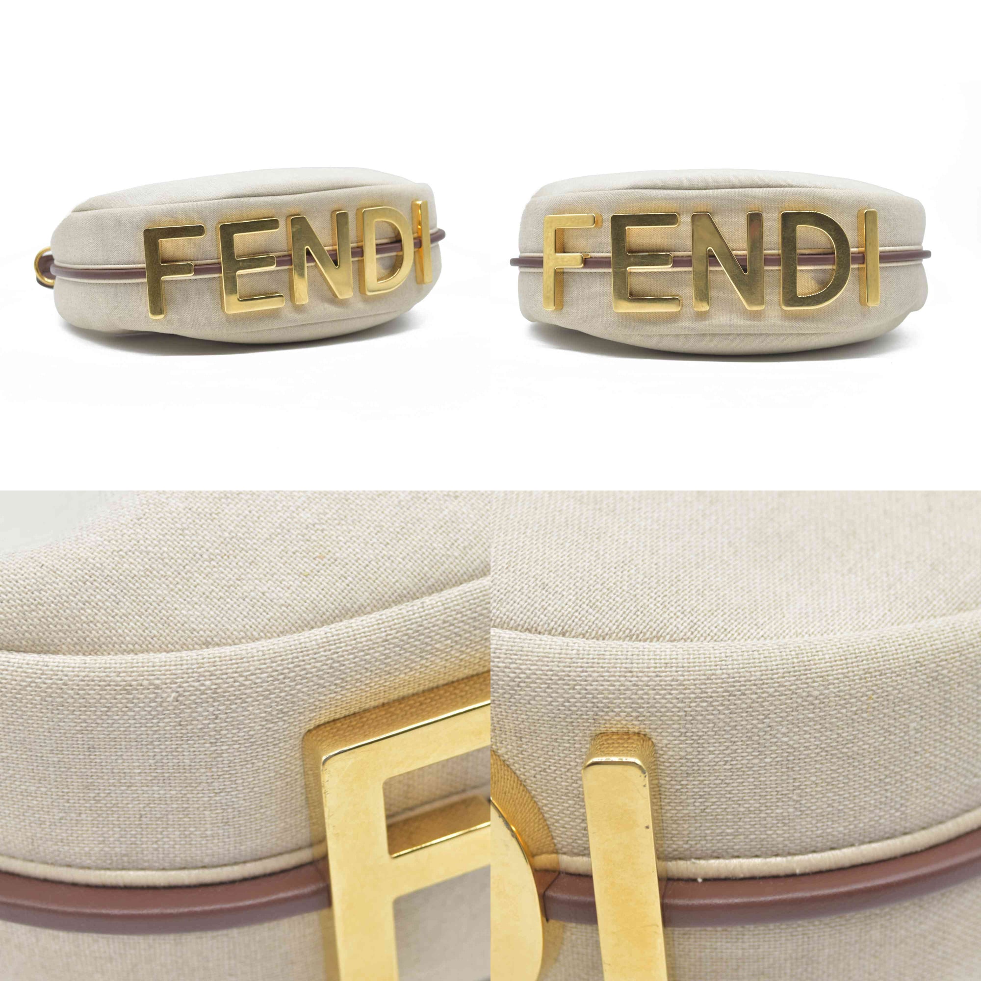 $2800 Fendi Beige Canvas Fendigraphy Small Hobo Shoulder Bag Handbag