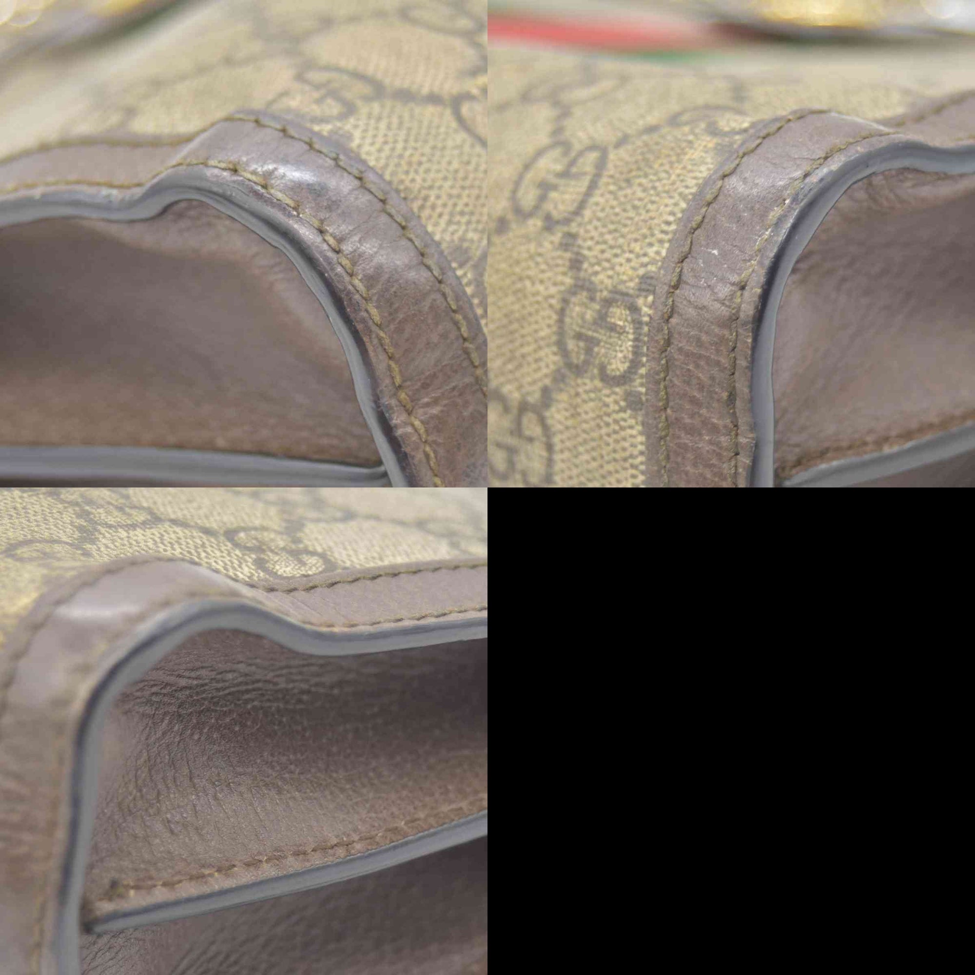 $2050 CONSIGNMENT GUCCI GG Supreme Monogram Web Small Ophidia Chain Shoulder Bag Brown