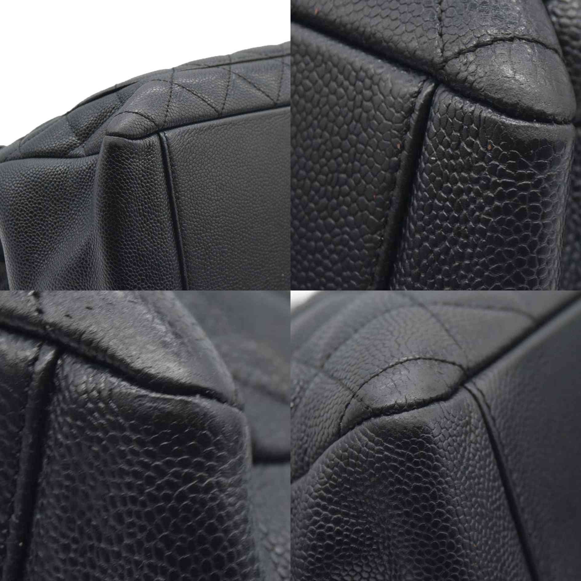 AUCTION $2900 Chanel  Caviar Quilted Grand Shopping Tote GST Black Silver Hardware 2008