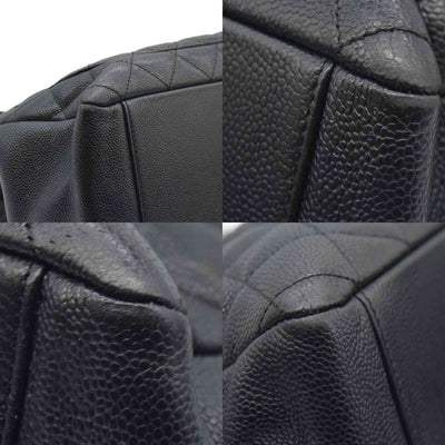 AUCTION $2900 Chanel  Caviar Quilted Grand Shopping Tote GST Black Silver Hardware 2008