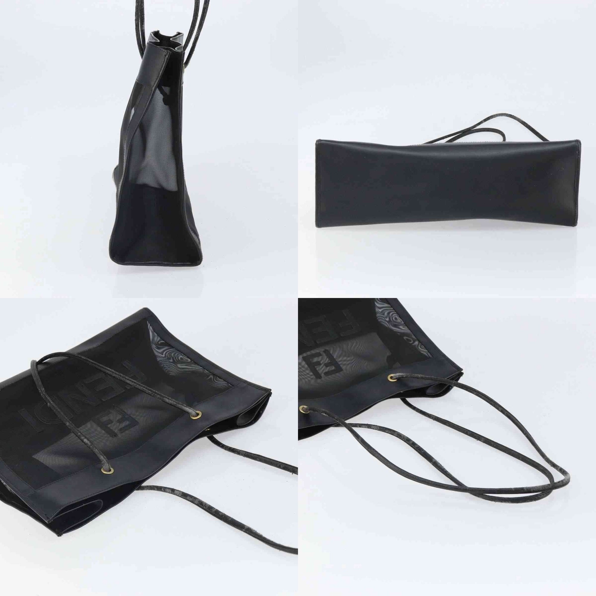 $1650 FENDI Zucca FF Tote Mesh Black Tote 10020342