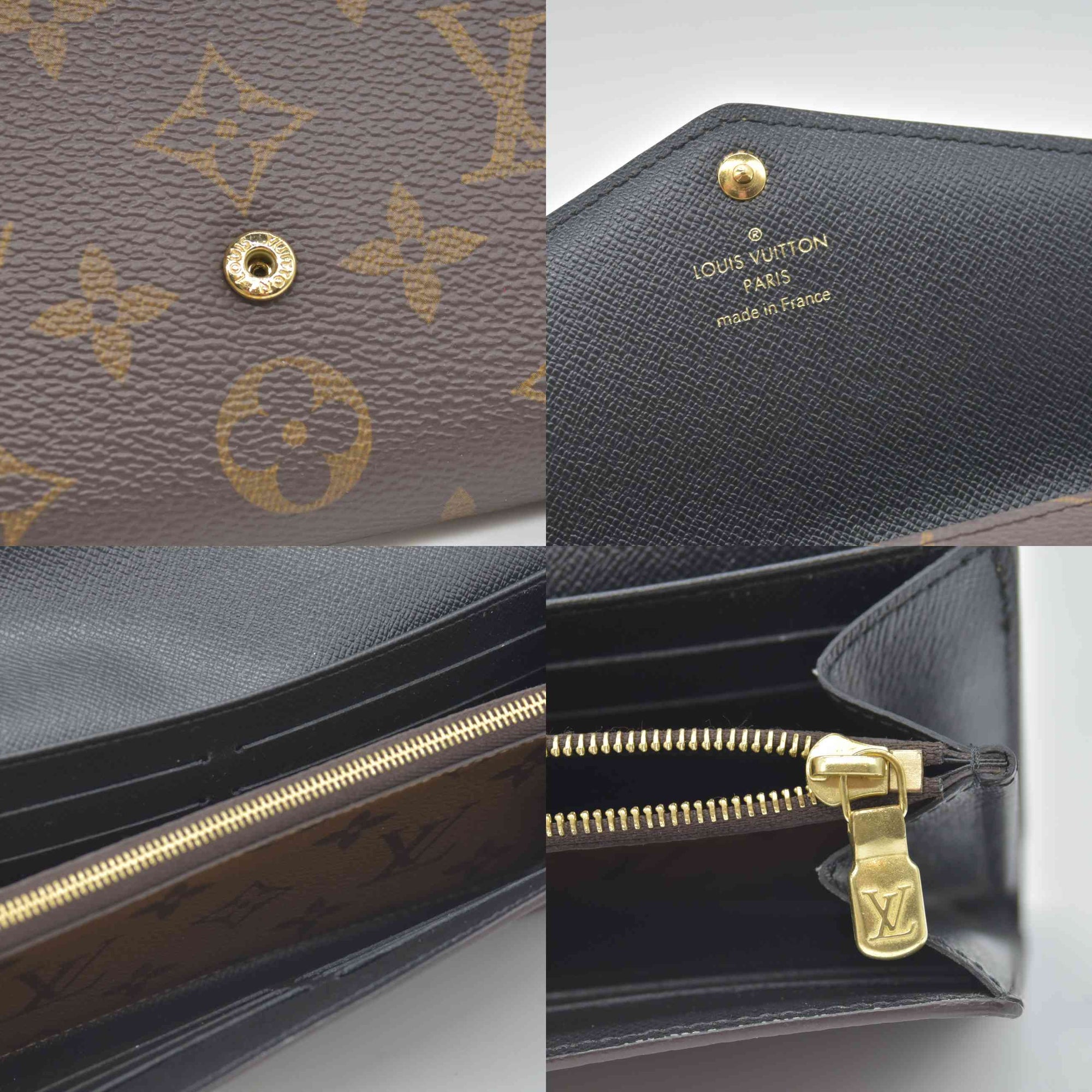 $885 RFID Louis Vuitton Reverse Monogram Giant Sarah Wallet