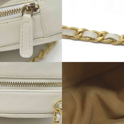 $3100 Chanel Lambskin Quilted Pearl Round Clutch With Chain White 29 2020