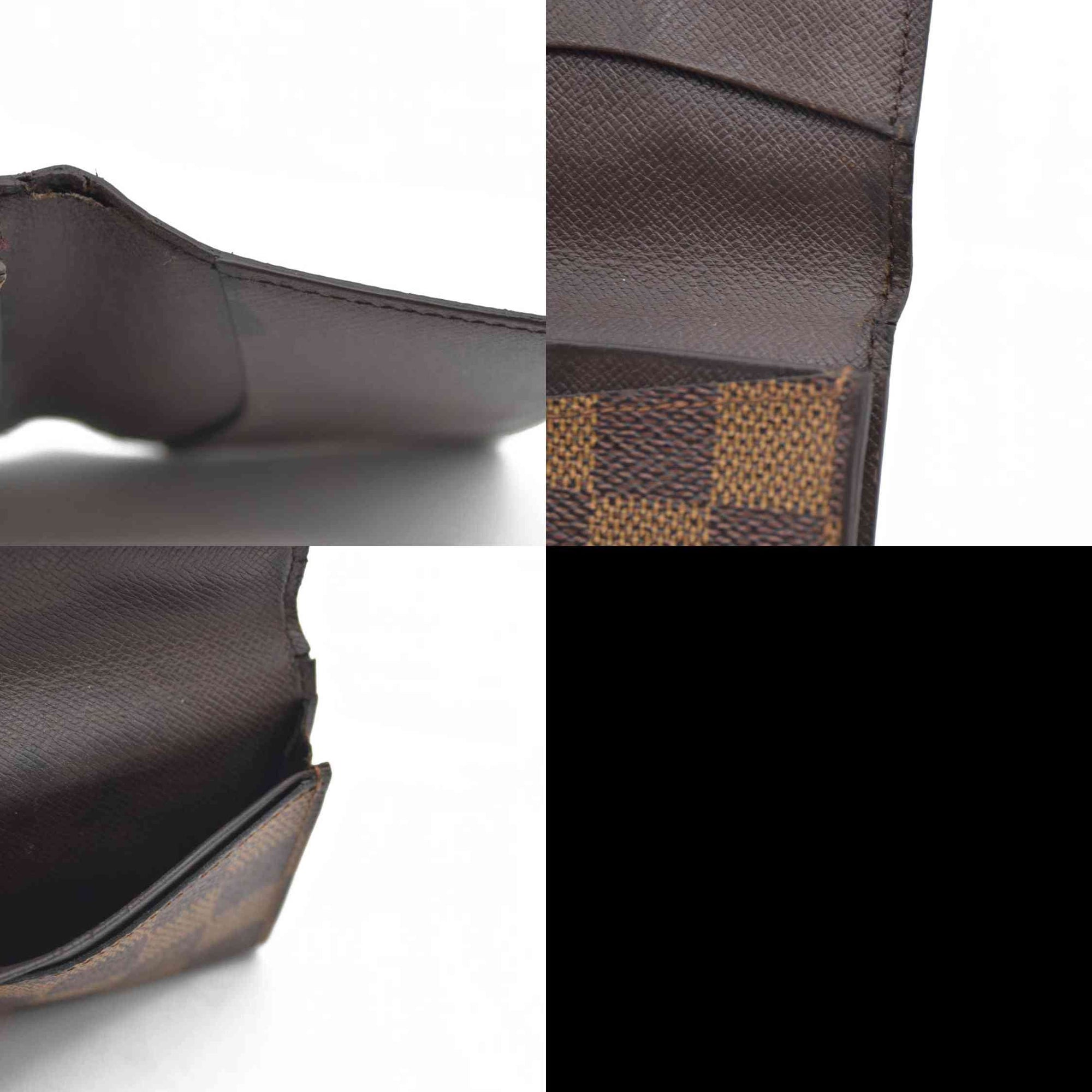 AUCTION $320 Louis Vuitton Enveloppe Carte de Visite Damier Card Case Brown