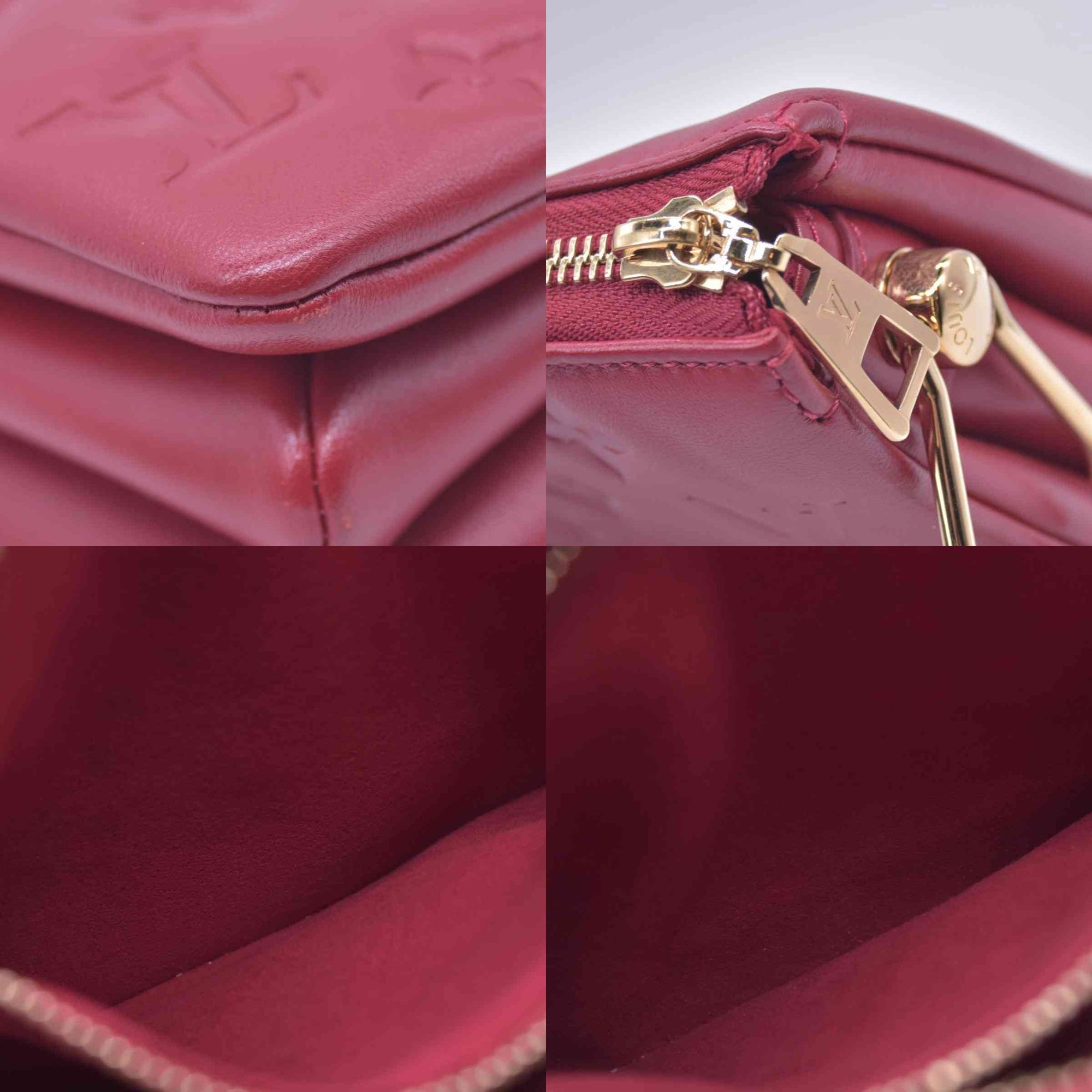 $3900 LOUIS VUITTON Monogram Empreinte Coussin PM Rubis Red RFID 10021360