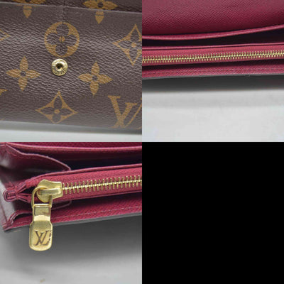 $775 2020 Louis Vuitton Monogram Sarah NM Fuchsia Wallet MI4280