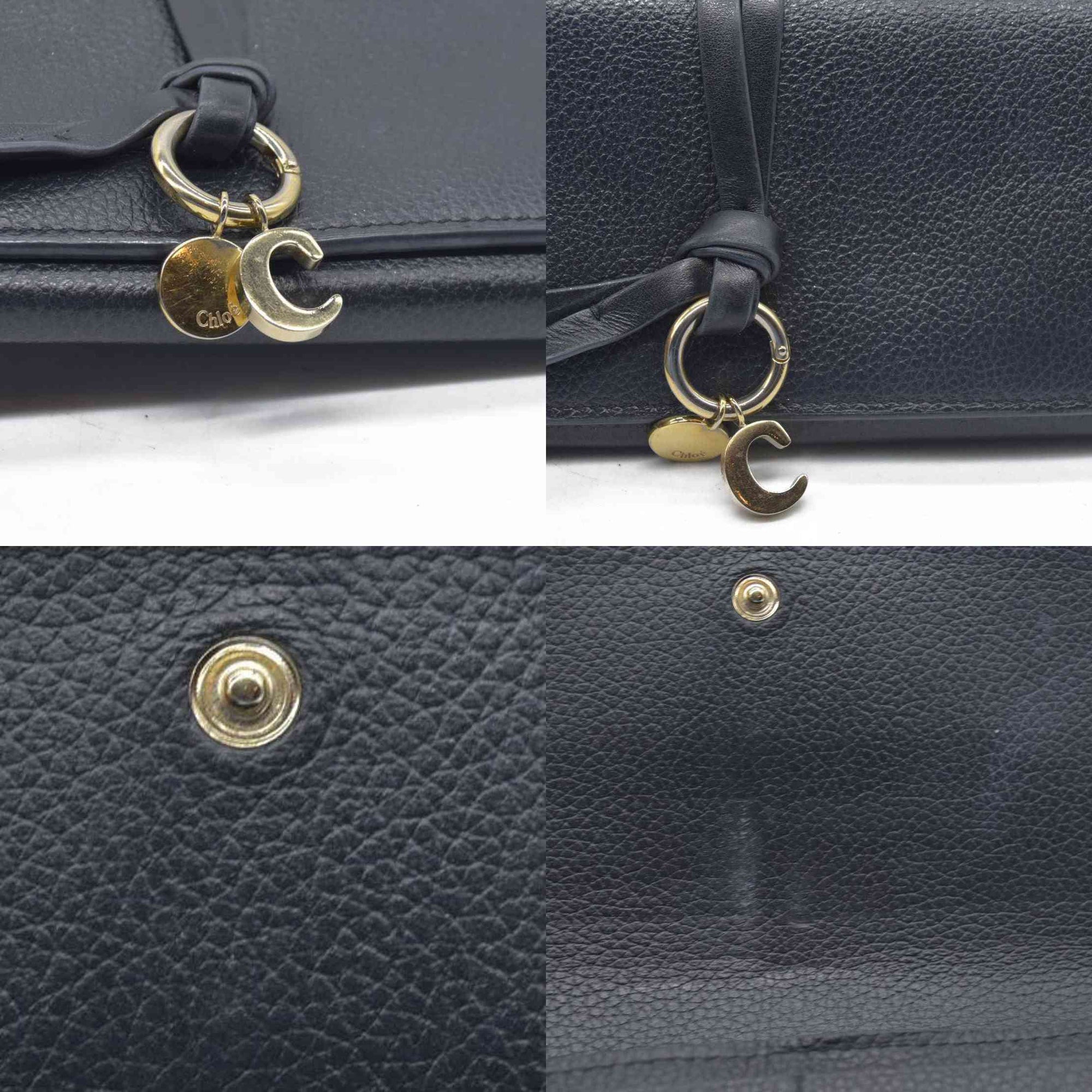 $495 Chloe Alphabet Leather Bifold Long Wallet