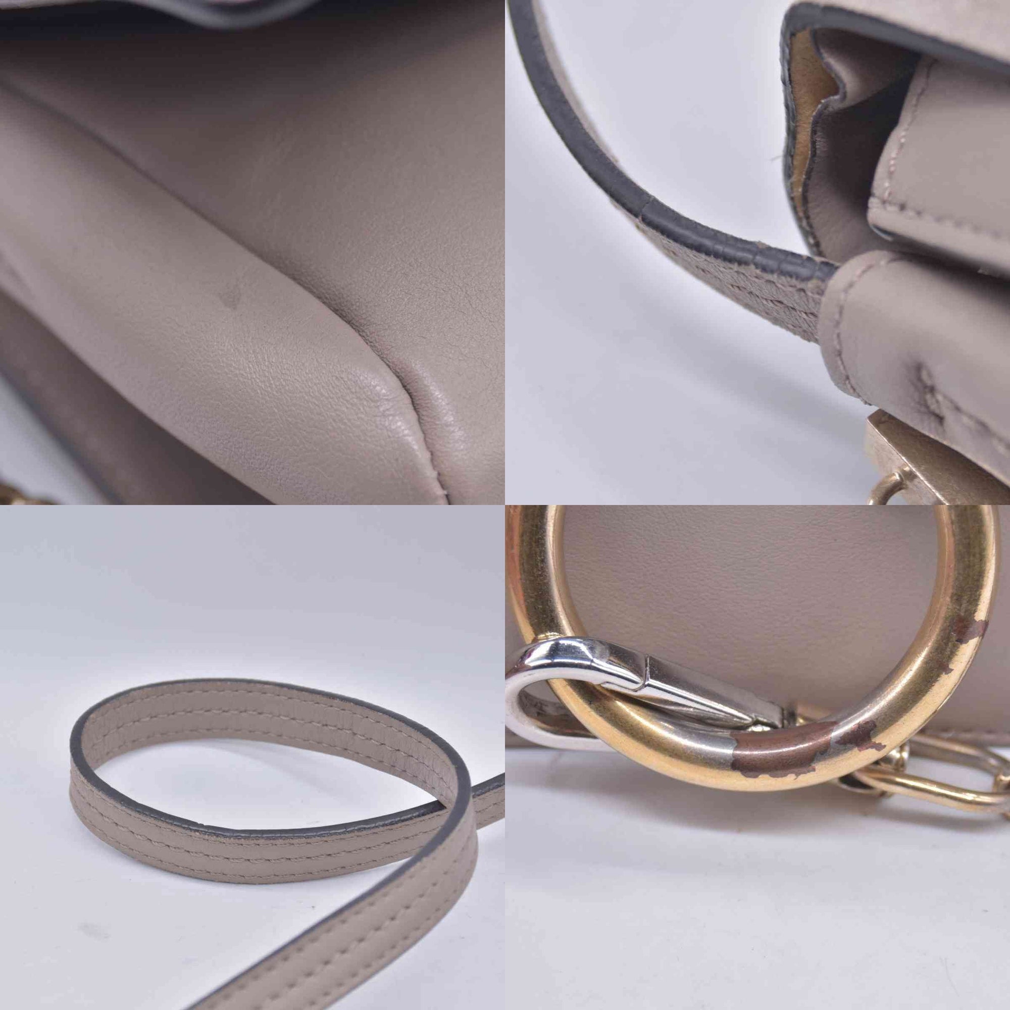 $1950CHLOE Faye Medium Suede Leather Shoulder Bag Taupe CONSIGNMENT 10021511