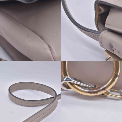$1950CHLOE Faye Medium Suede Leather Shoulder Bag Taupe CONSIGNMENT 10021511