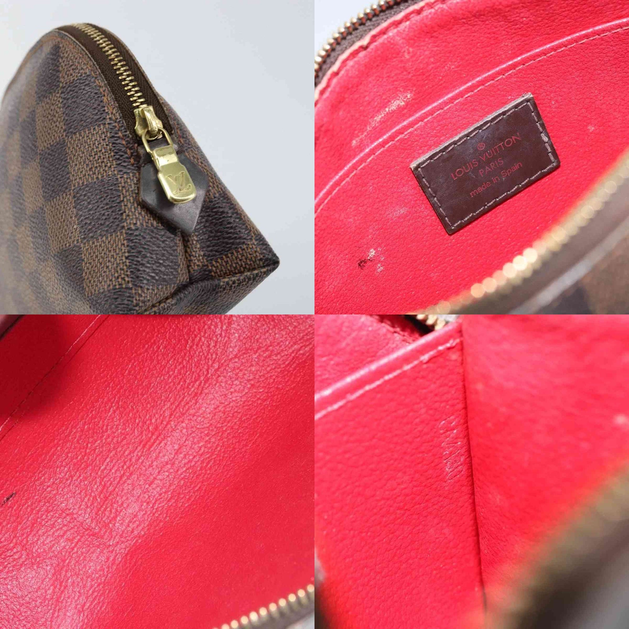 $600 2010 LOUIS VUITTON Damier Ebene Cosmetic Pouch CA4180