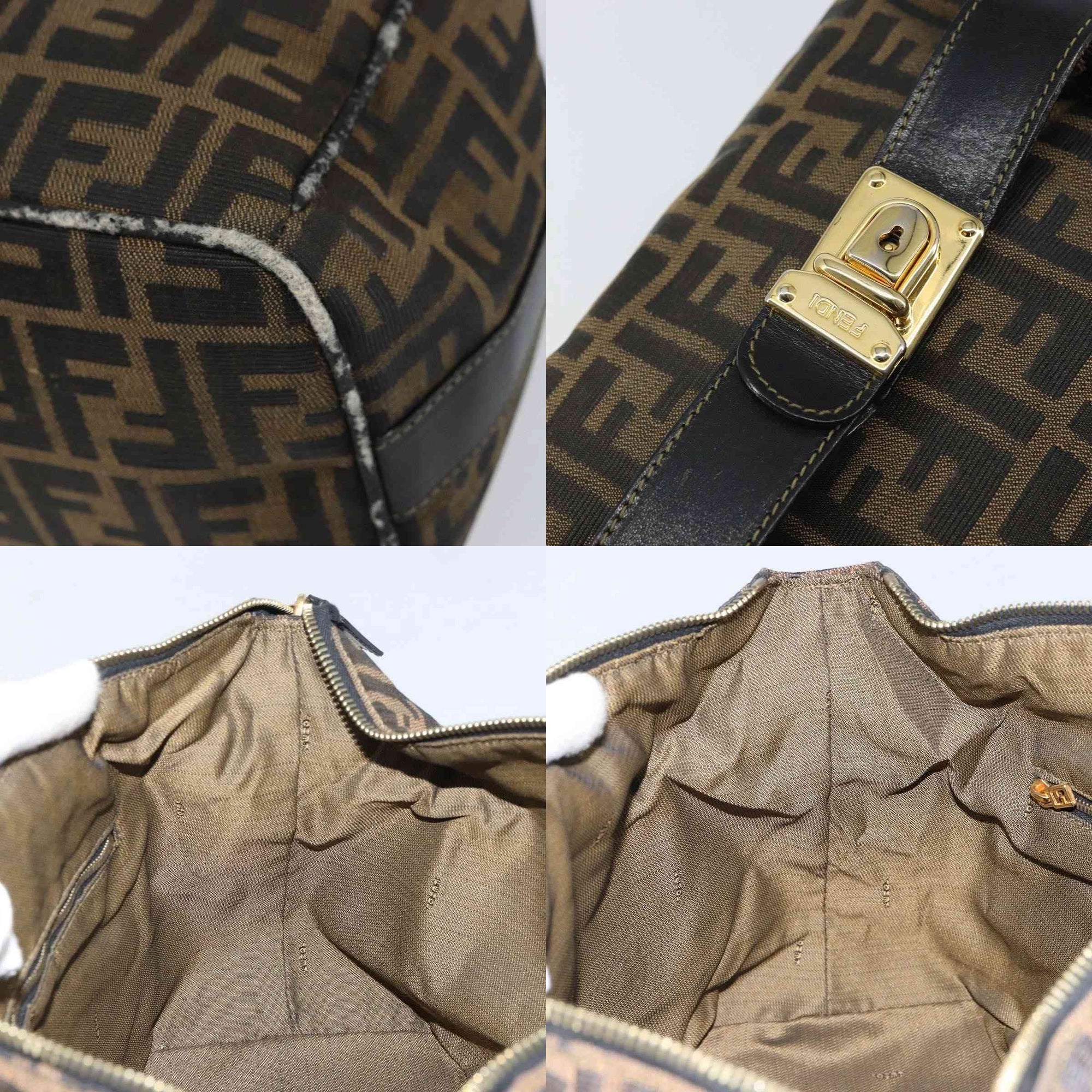 $980 2004 Fendi Zucca Canvas Vanity Hand Bag 2305-8BR465-019
