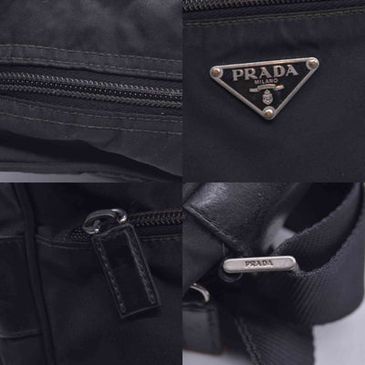 $2050 Prada Black Re-Nylon and Saffiano Shoulder Bag