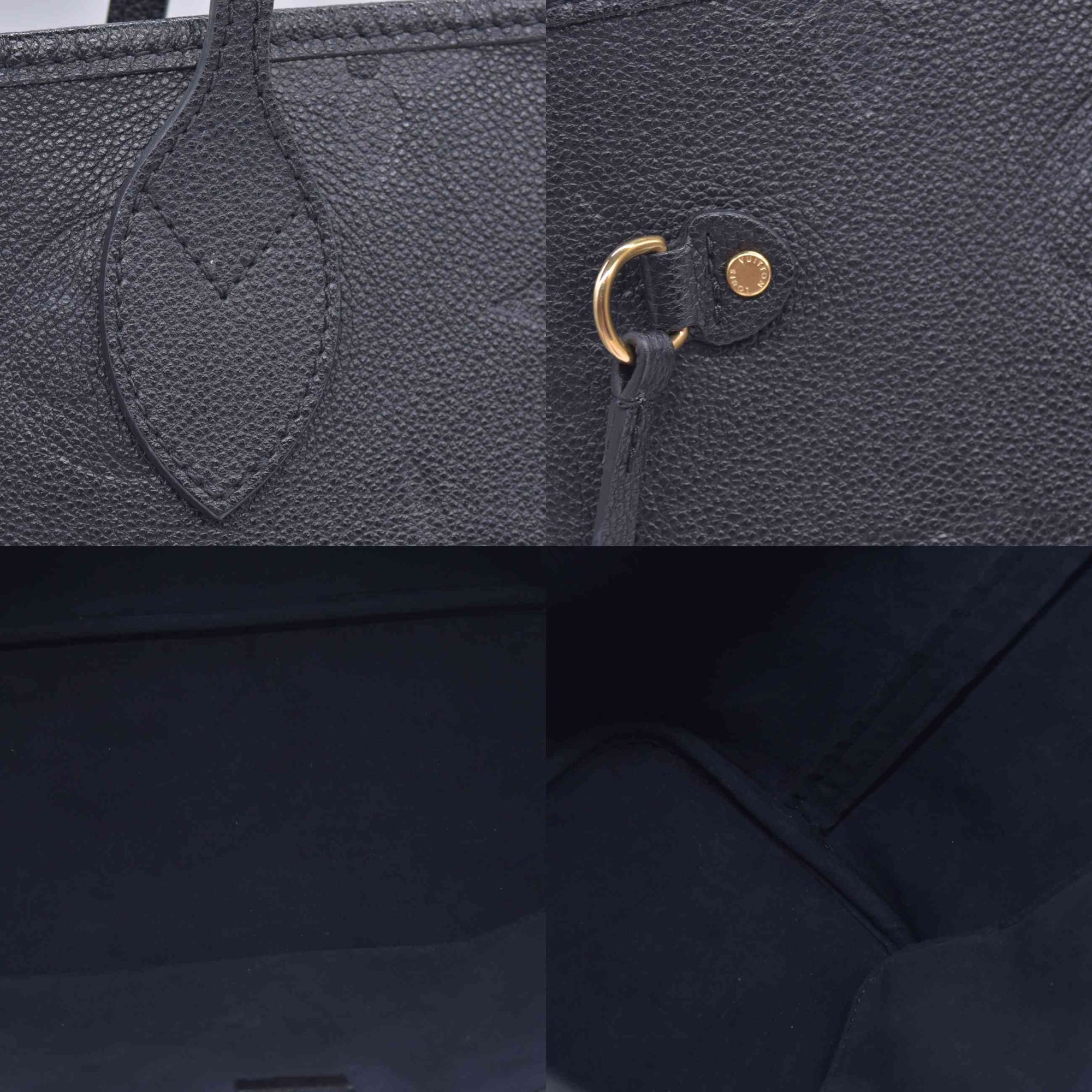 $3050 Louis Vuitton Empreinte Monogram Giant Neverfull MM Black FRANCE RFID