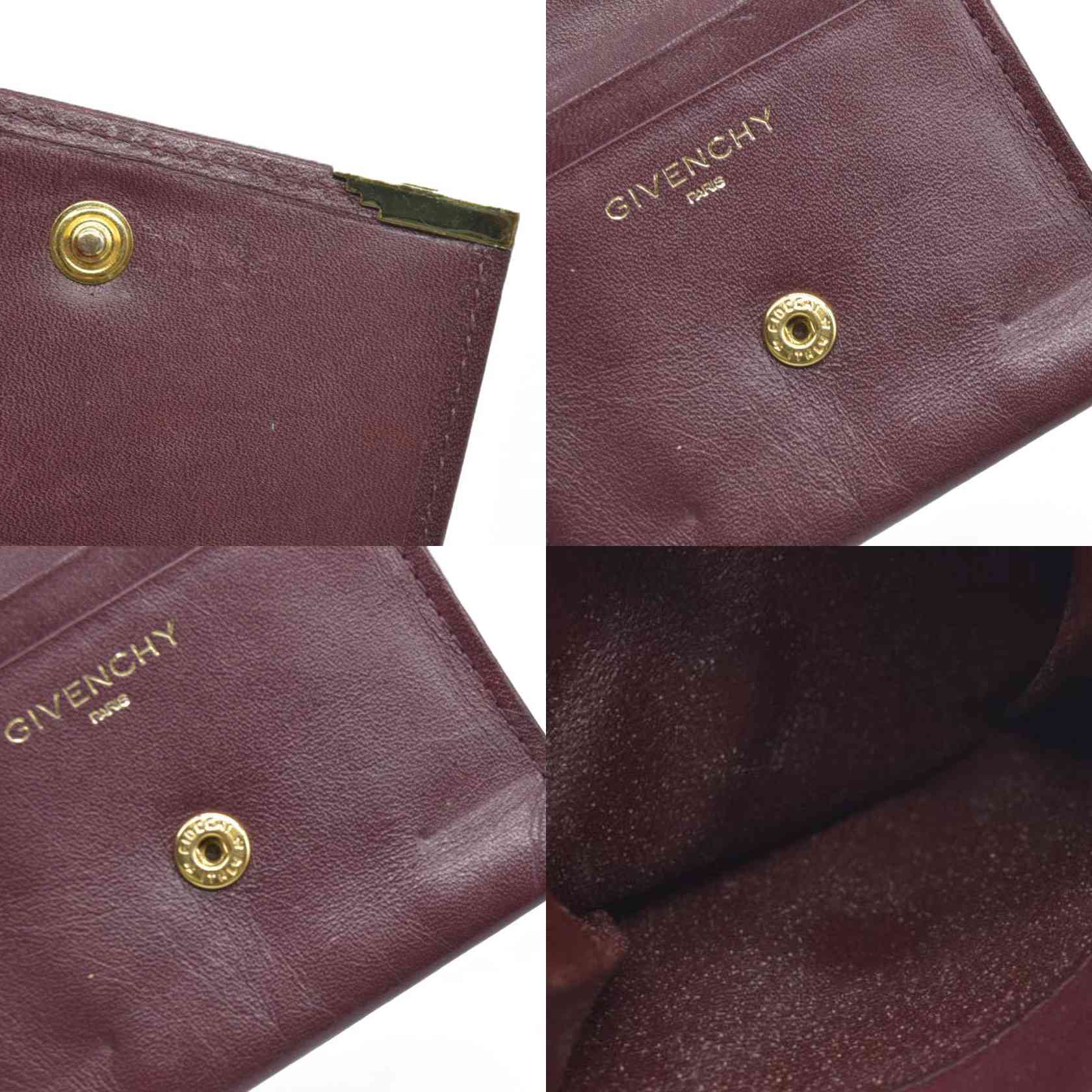 AUCTION $390 Givenchy Leather Coin Purse Wallet Bordeaux