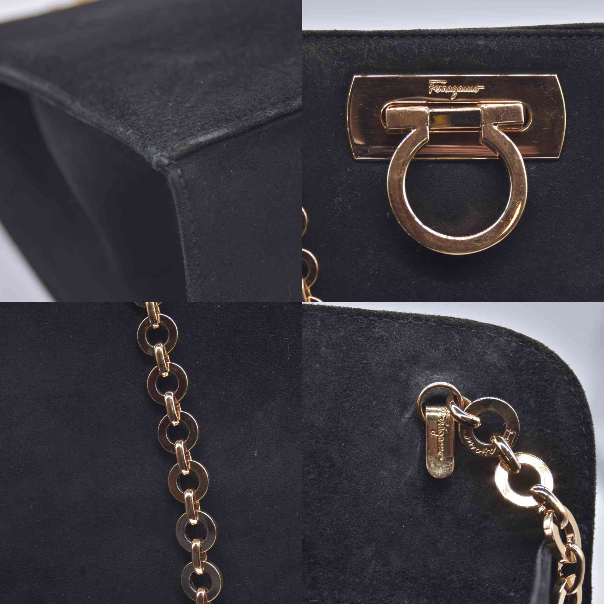 $1660 Salvatore Ferragamo Velvet Gancini Shoulder Bag CONSIGNMENT