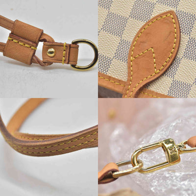 $2170 2019 Louis Vuitton Damier Azur Neverfull MM Rose Ballerine AR4109