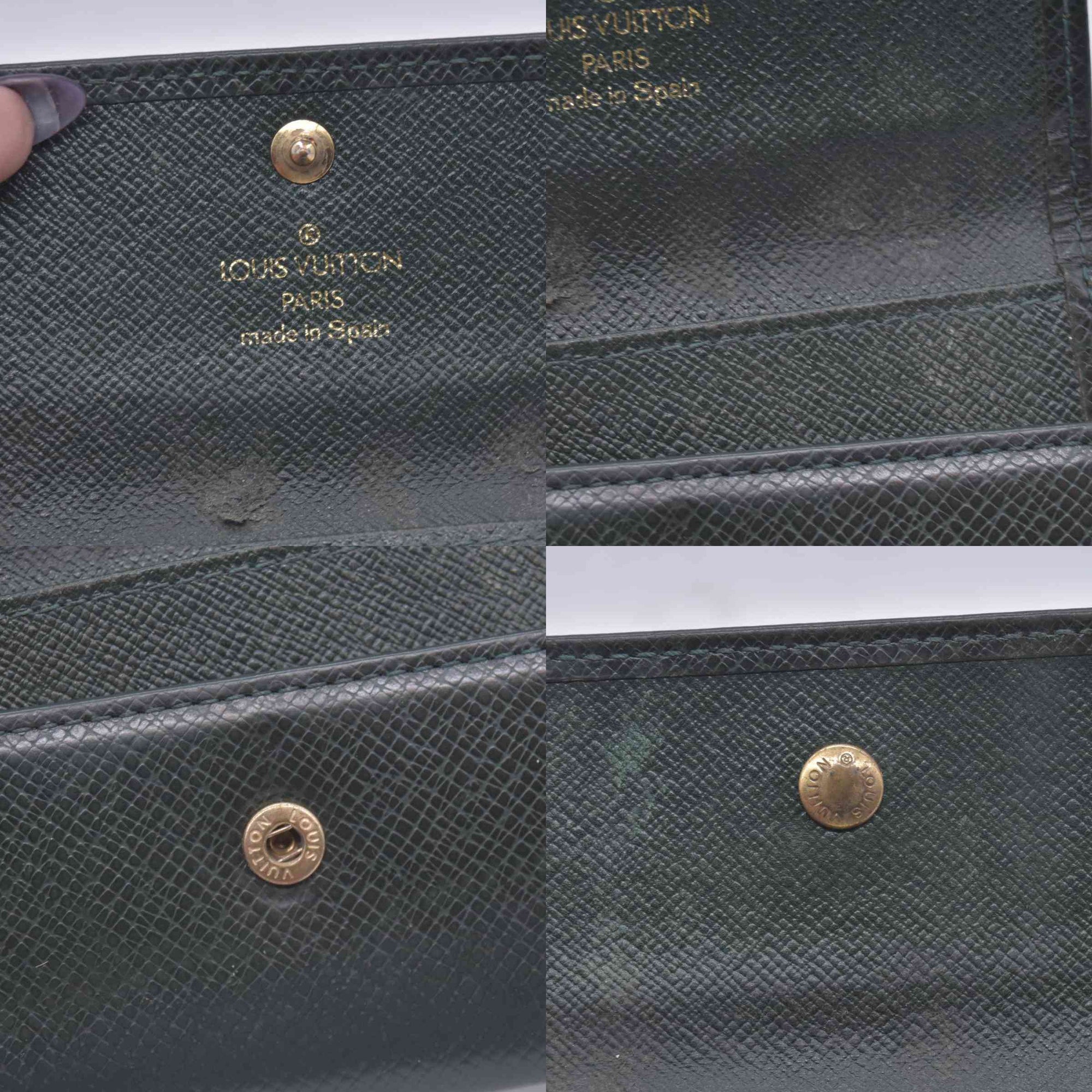 $445 LOUIS VUITTON Taiga Multiclés 6 Key Case Epicea Green CONSIGNMENT 10021585