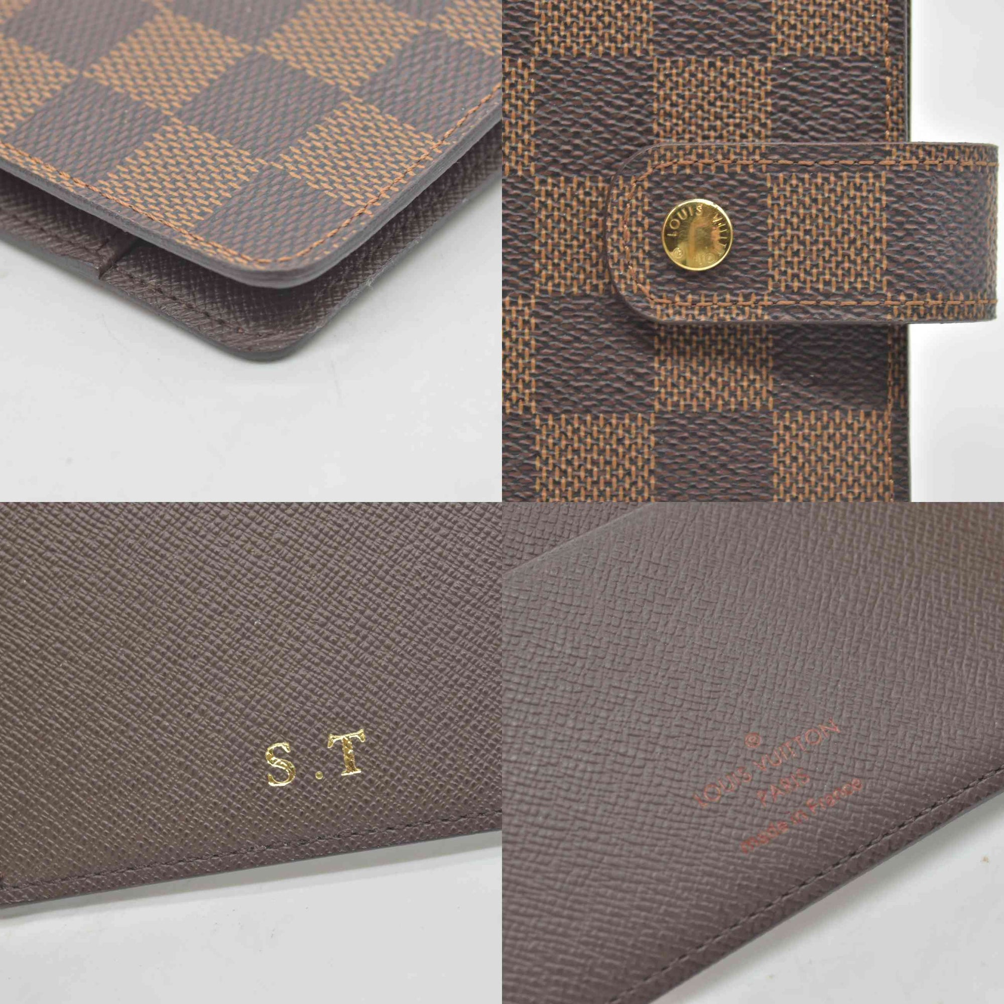 $755 2011 Louis Vuitton Damier Ebene Medium Ring Agenda Cover SP4101