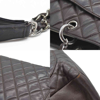 AUCTION $2900 Chanel  Caviar Quilted Grand Shopping Tote GST Brown Silver Hardware 2009