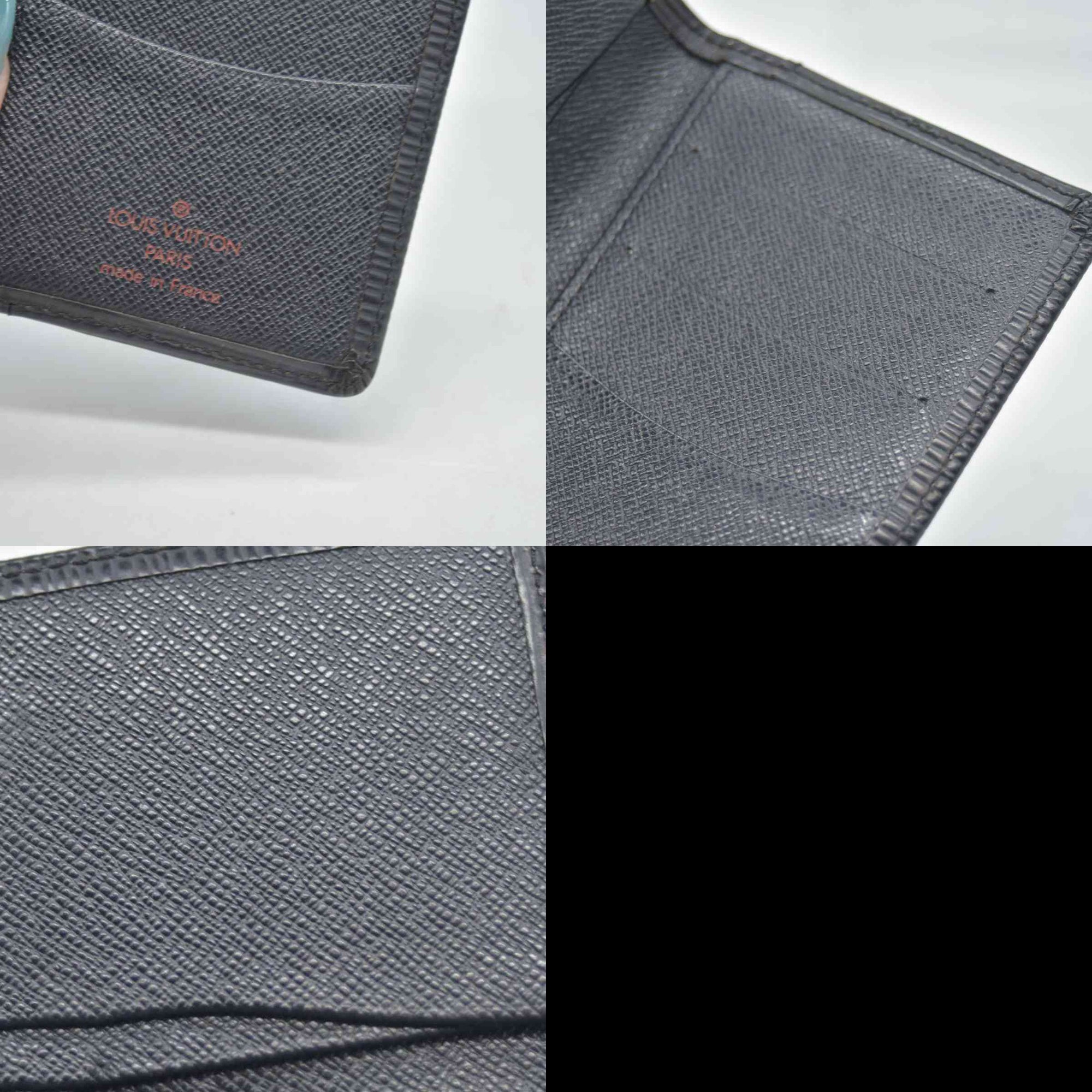 $415 2003 LOUIS VUITTON Black Epi Leather Pocket Organizer CONSIGNMENT SP0043