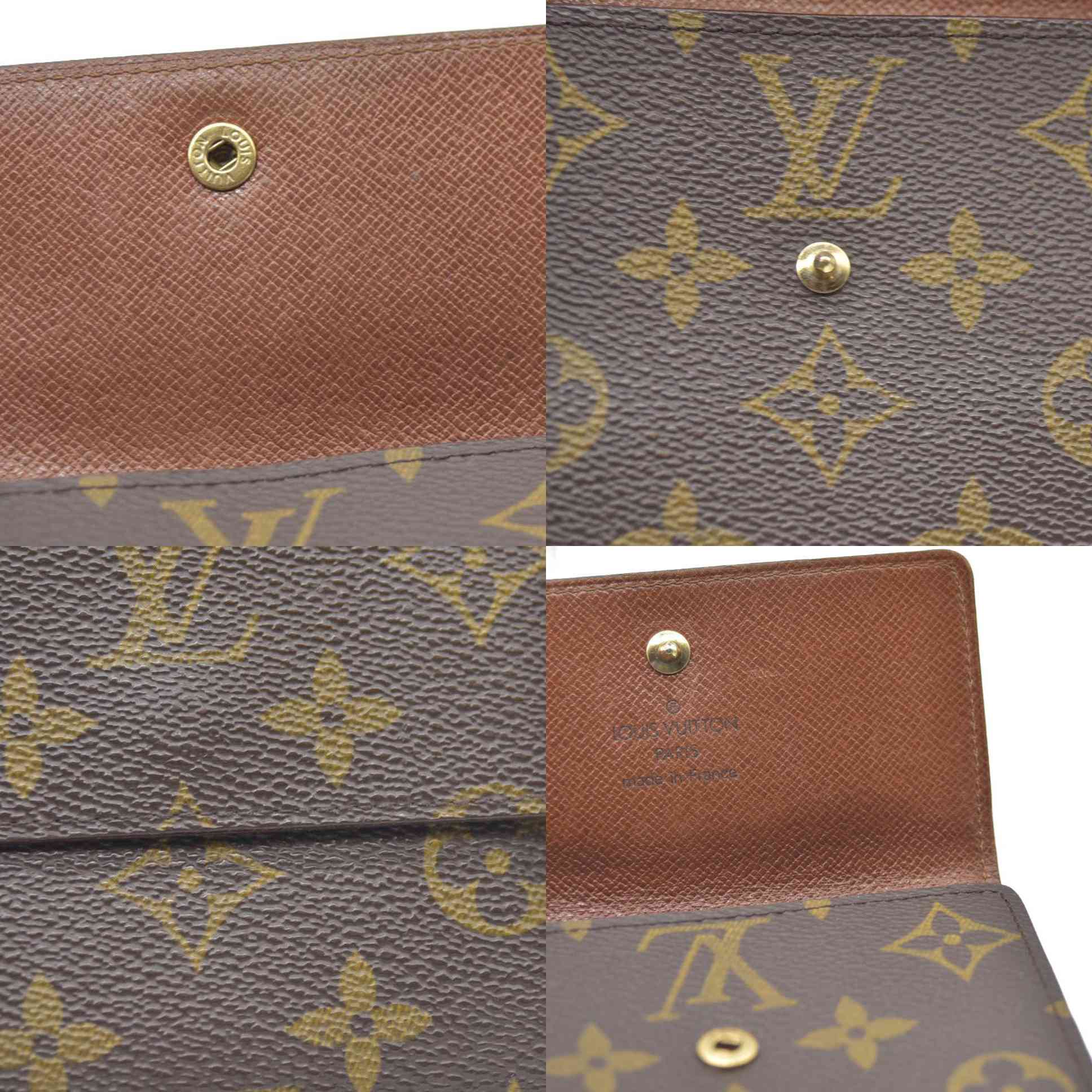 AUCTION $615 Louis Vuitton  Monogram Porte-Monnaie Billets Cartes Credit Wallet