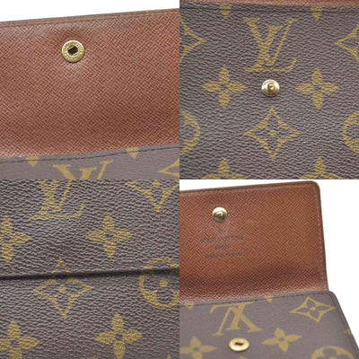 AUCTION $615 Louis Vuitton  Monogram Porte-Monnaie Billets Cartes Credit Wallet