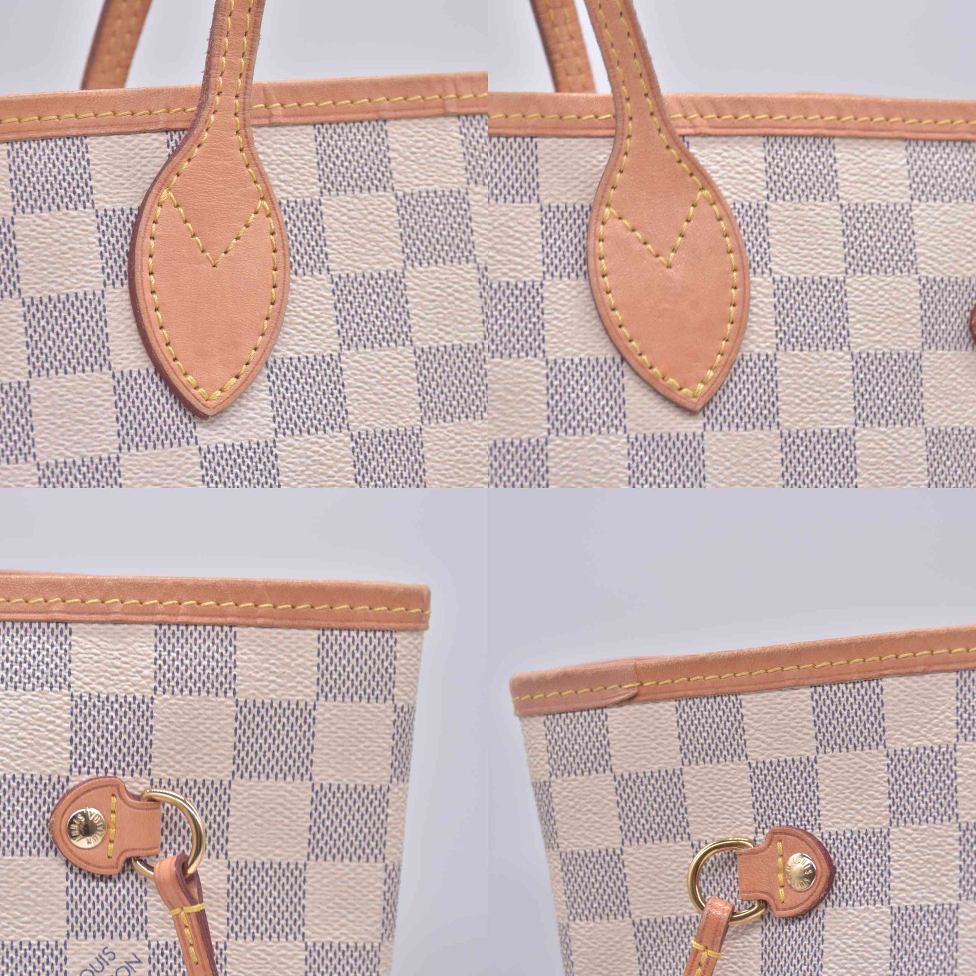 $2240 2018 Louis Vuitton Damier Azur Neverfull MM with Pouch SD1118 10021110