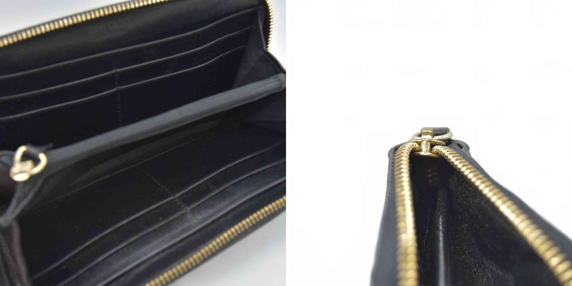 $595 Jimmy Choo CONSIGNMENT Wallet Black Zip Around Petrol Patent
