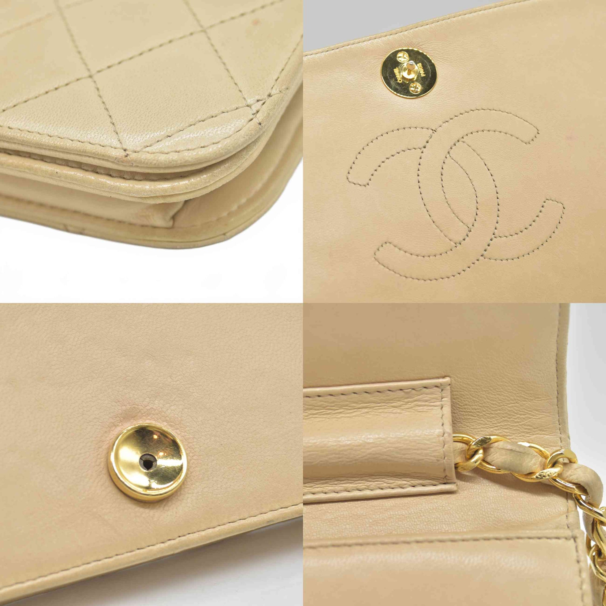 $3350 Chanel Timeless Classic Quilted Single Flap with 24K GHW Beige 10019089