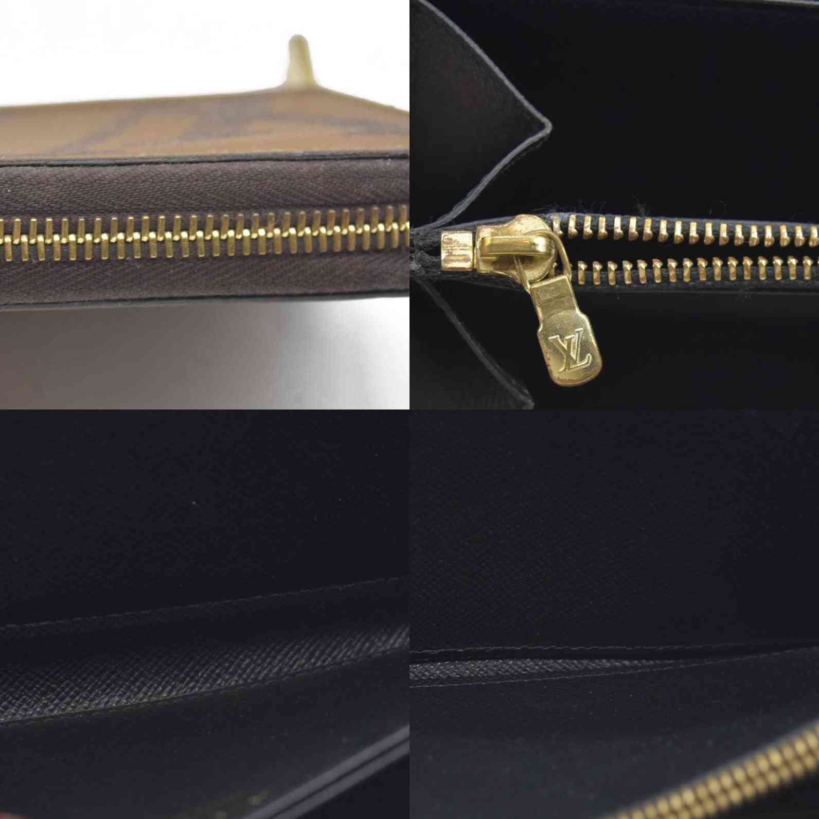 $915 CONSIGNMENT Louis Vuitton  Reverse Monogram Giant Zippy Wallet LU4220